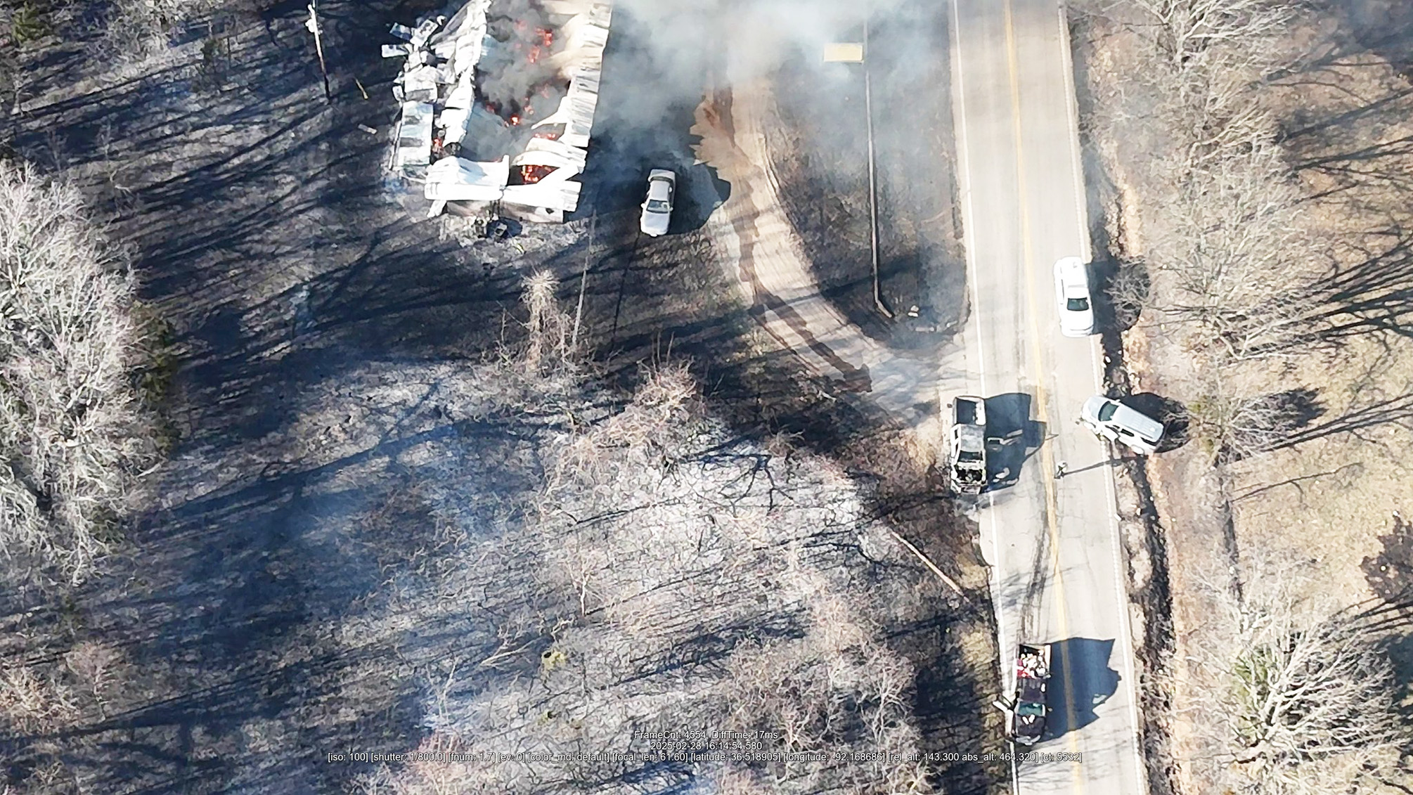 Massive brush fire engulfs structures, vehicles and hundreds of acres ...